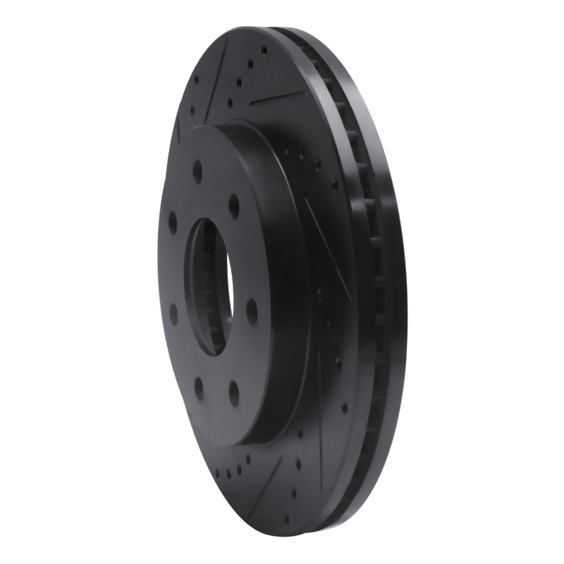 Ford F-150 Brake Rotor (1) - Front Left - R1 Concepts - Drilled & Slotted - Black - `04-`08